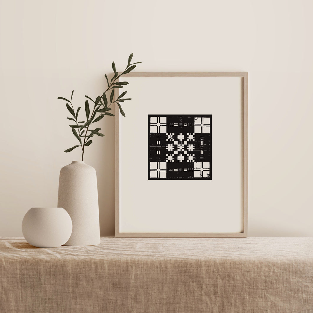 Blanket A Print - Black