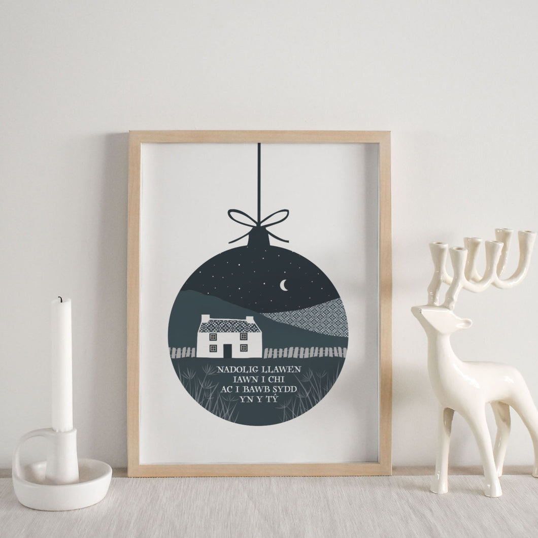 Nadolig Llawen Decoration Print