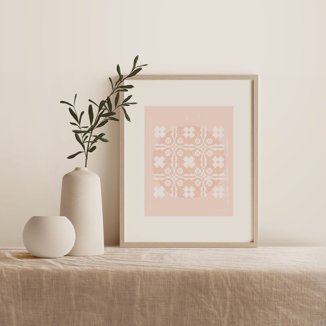 Blanket D Print - Blush