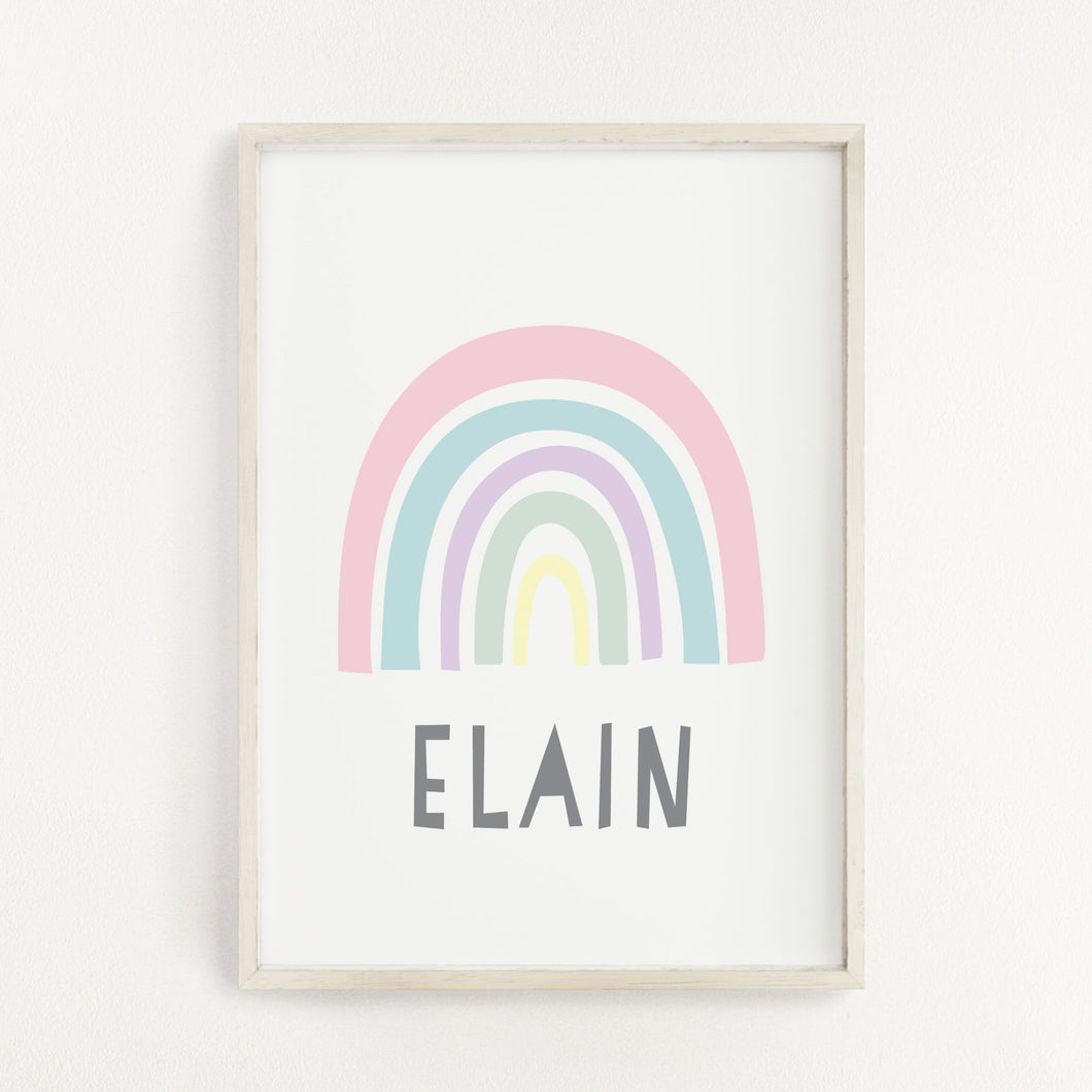 Personalised Pastel Rainbow Print