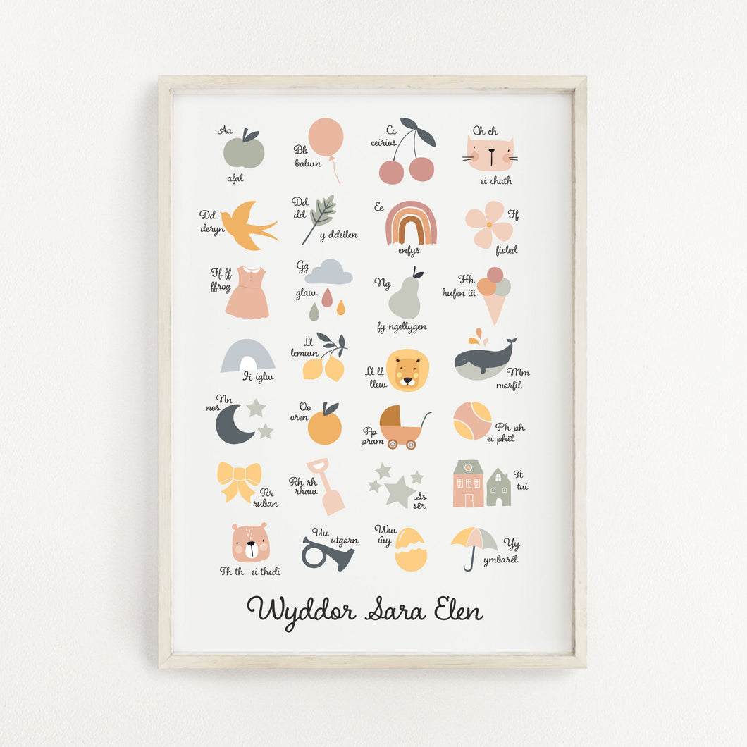 Personalised Welsh Alphabet Print