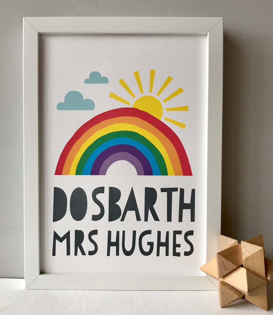 Personalised Teacher Rainbow Print