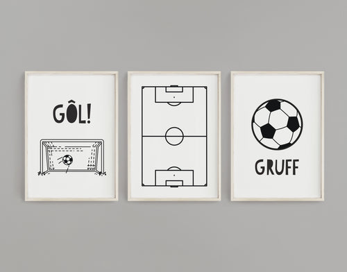 Set of 3 Football Prints