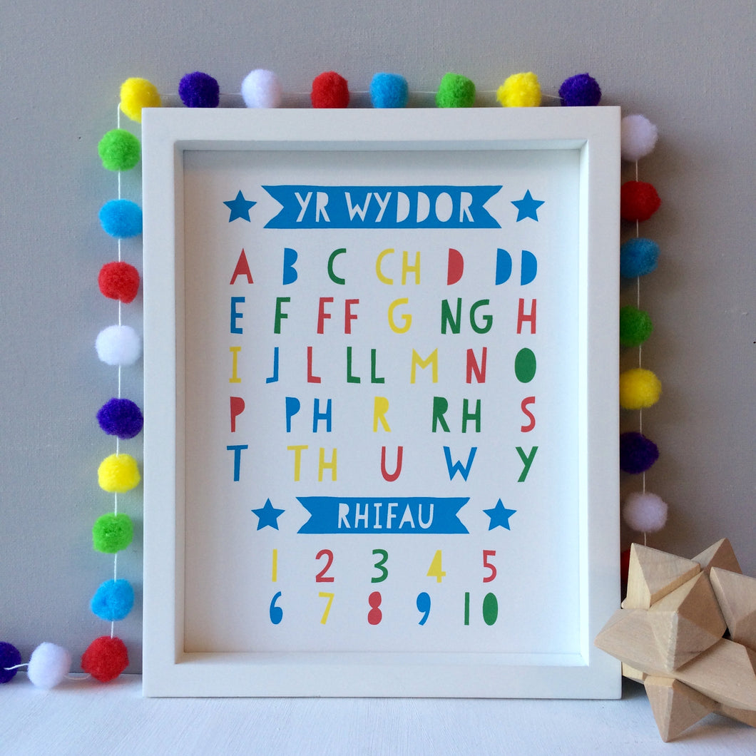 Welsh Alphabet and Numbers Print